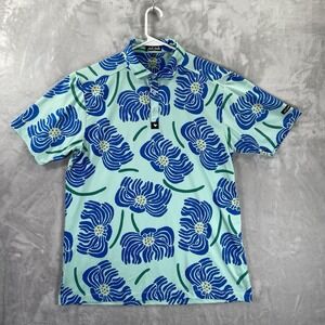 Bad Birdie Shirt men's Large Golf Polo Jelly Fish Abstract Print AOP Performance